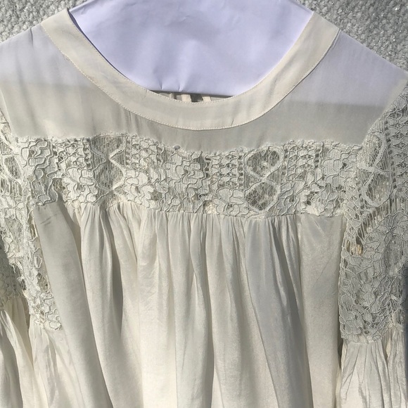 Anthropologie white crochet lace top size 2 - Picture 2 of 6